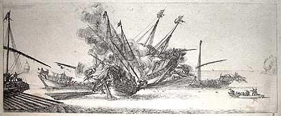 Seeschlacht, 1641 Radierung von Stefano della Bella
