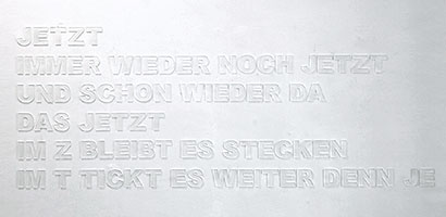 'Jetzt', Gedicht, 2014 von Markus Wilfling